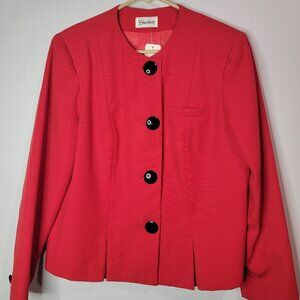 Sherbet Red Blazer Large Black Buttons
